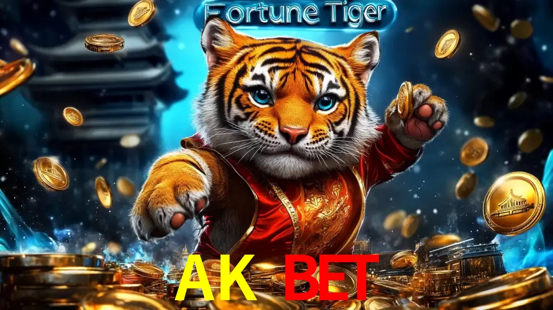 Imagem promocional do jogo de slot Fortune Tiger, com um tigre majestoso em traje tradicional cercado por uma fortuna em moedas de ouro, disponível agora no cassino AK BET.